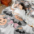 thumbnail image 4 of Manfei Happy Halloween 7-Piece Bedding Comforter Set,Horror Ghost Bats King Bedding Sets,Cute Orange Pumpkin Lantern Bed Sheets For Boys Kids,Luxury Bedroom Decor Reversible, 4 of 8