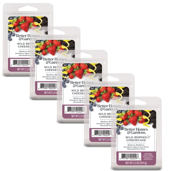 Wild Berries & Cheesecake Scented Wax Melts, Better Homes & Gardens, 2.5 oz (5-Pack)
