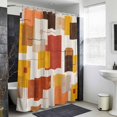 thumbnail image 4 of Abstract Geometric Shower Curtain - Water Repellent Fabric Shower Curtains Washable, Vintage Minimalist Color Blocks Decorative Polyester Cloth Bathroom Curtains Modern Bath Decor 36"x72", 4 of 8