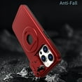 thumbnail image 2 of Decase for iPhone 15 Military Grade Protection Case,Compatible with MagSafe,Built-in Rotation Ring Holder Stand,with Slide Camera Lens Protector,Slim Anti-Scratch Shockproof Cover,Red, 2 of 6