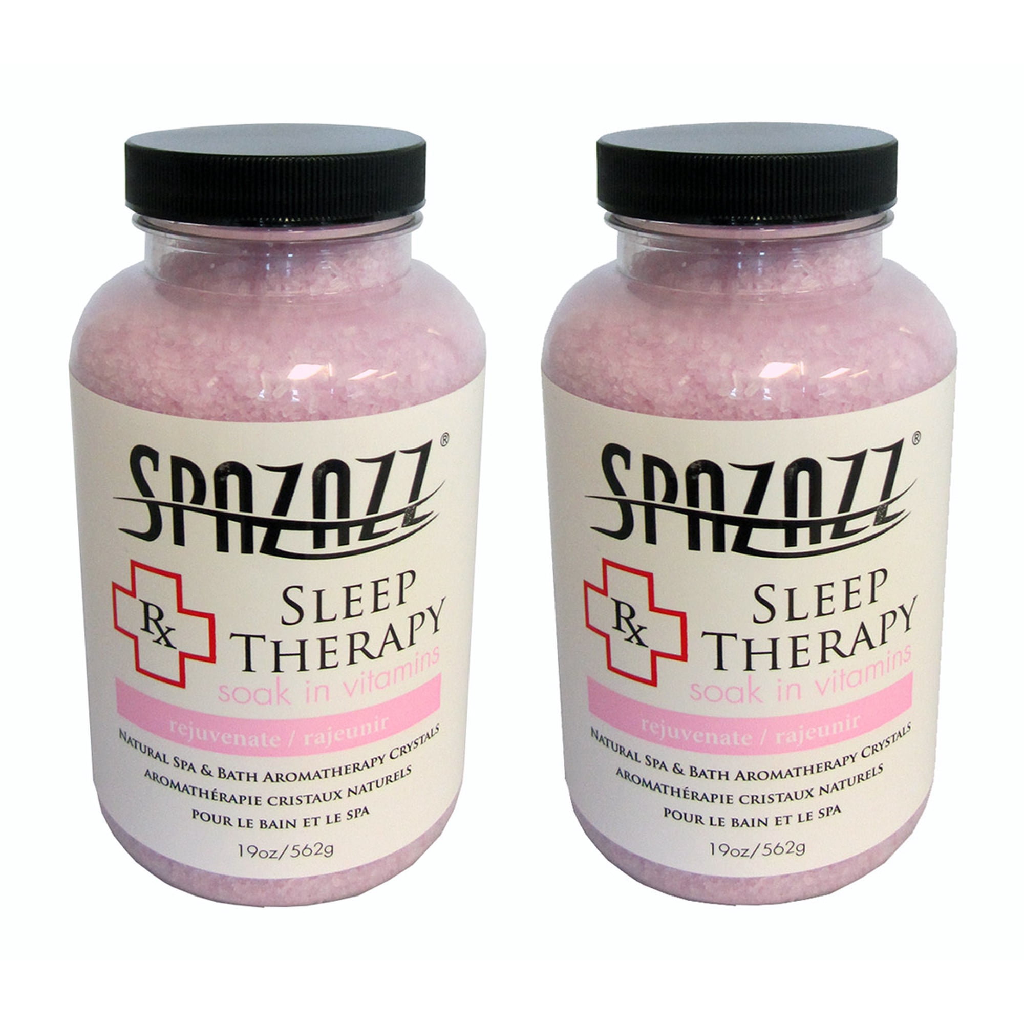 Spazazz Sleep Therapy Aromatherapy Bath Salt Crystals 2-Pack (19 Oz Each) - Spazazz Aromatherapy Bath Salts for Hot Tubs & Baths, Safe for All Spas & Bath Types