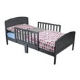 BK Furniture Harrisburg XL Wooden Toddler Bed with Side Rails, Earl Gray Finish