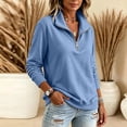 thumbnail image 4 of cocolona Half Zip Pullover Sweatshirts for Women Long Sleeve Solid Color Loose Casual Basic Sweatshirts, 4 of 7