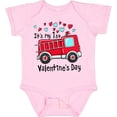 thumbnail image 3 of Inktastic It's My 1st Valentine's Day Fire Truck Boys or Girls Baby Bodysuit, 3 of 5