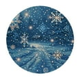 thumbnail image 4 of BANET Winter Snowflake Round Tablecloth Blue Christmas Table Cloth Cover Washable Polyester Dining Decorative for Holiday Home Party Wedding Picnic 46"-50, 4 of 8