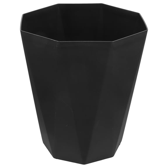 1pc Household Trash Can Open Basket Plastic Bin for Bathroom Bedroom Kitchen Black