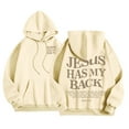 thumbnail image 3 of XIAOCHA "Jesus" Letter Hoodie for Women Loose Fit Drawstring Pullover Hooded Top Casual Trendy Streetwear Hoodies, 3 of 6
