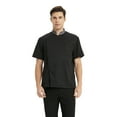 thumbnail image 2 of TopTie Unisex Short Sleeve Chef Coat Jacket, Black with Gray Collar, 2 of 6
