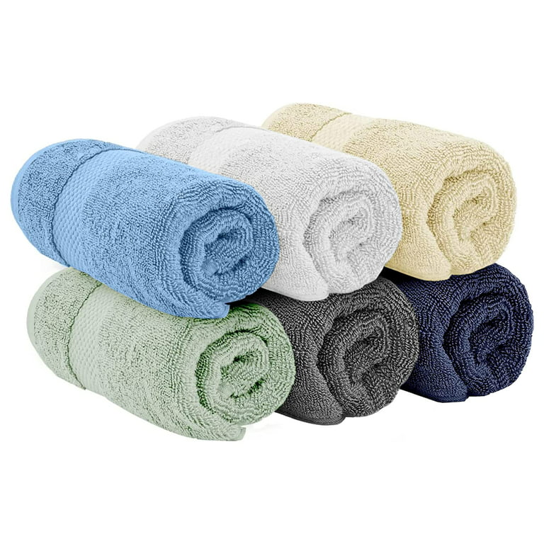White Classic Luxury Hand Towels for Bathroom-Hotel-Spa-Kitchen-Set - Circlet Egyptian Cotton - 16x30 Inches - Set of 6 (Multi), Size: 16 x 30