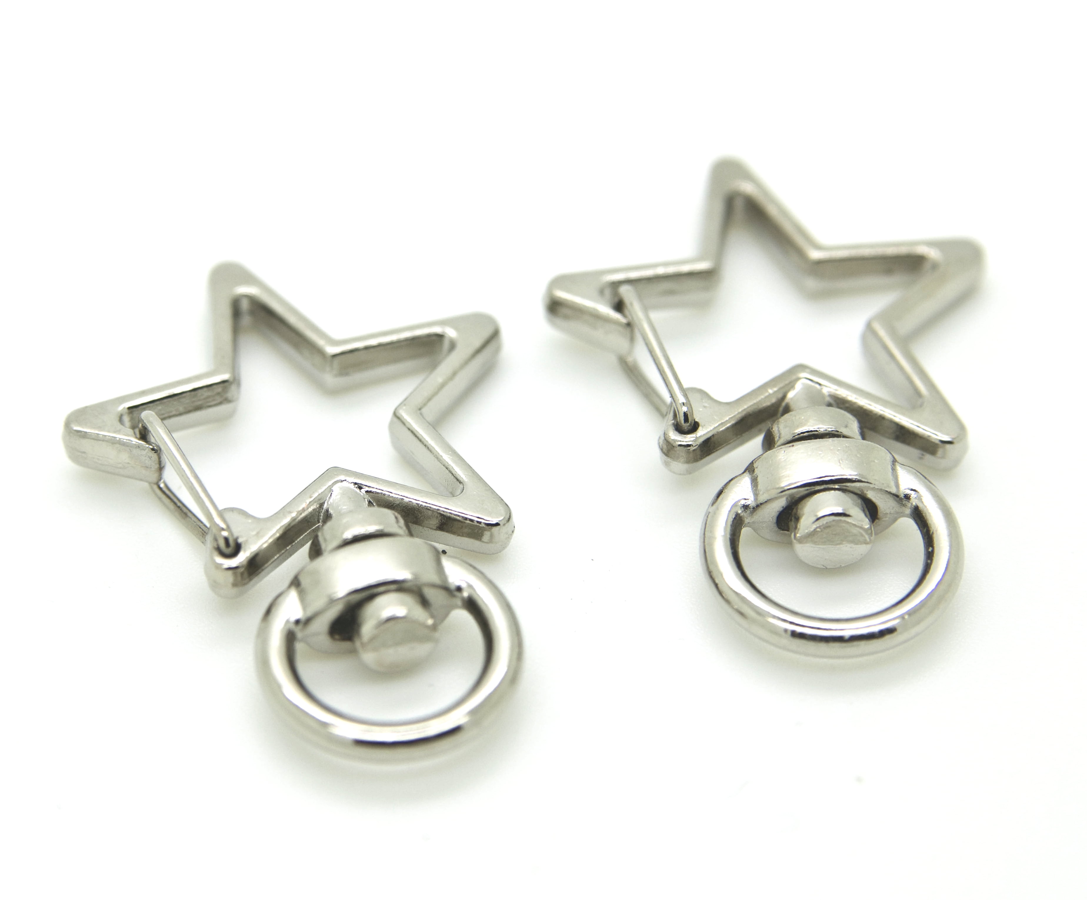 Pack of 100 Metal Star Shaped Spring Snap Keychain Clip Hanging Buckle Key Ring DIY Craft Key Chains Accessories