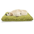thumbnail image 1 of Retro Pet Bed, Continued Scene Composition of Vertical Dash Lines and Nested Circles, Resistant Pad for Dogs and Cats Cushion with Removable Cover, 24" x 39", Apple Green and Fuchsia, by Ambesonne, 1 of 4
