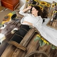 thumbnail image 4 of Castle Fairy Farmhouse Animal Donkey Twin Bedding Sets 7-Piece for Female Men Women,Yellow Floral Sunflowers Bedding Comforter Set Microfiber,Farmhouse Lodge Cabin Breathable Sheet Sets, 4 of 8