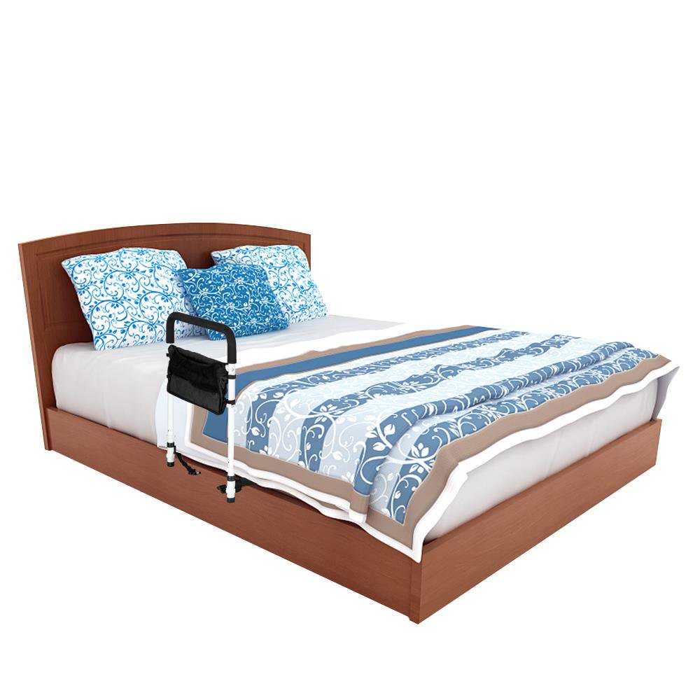 Adjust Bed Rail, Adjustable Adult Bed Rail and Elderly Bed Assist Hand Rail for Seniors, Black