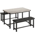 thumbnail image 3 of 3-Piece Dining Table Set with Bench & Metal Frame, Breakfast Nook Set for 4, 3 of 8
