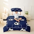 thumbnail image 2 of Erosebridal Ball Sport Games Twin Bedding,Football Soccer Court Duvet Cover Set For Kids Boys,Reversible Navy 2-Piece,No Comforter, 2 of 6