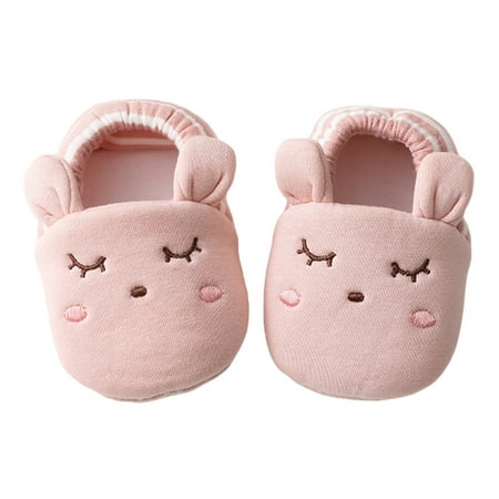 

Journey Baby s First Walk Toddlers Shoes Cartoon Design Winter Anti-Slip Slip-on Shoes(Pink 13cm)