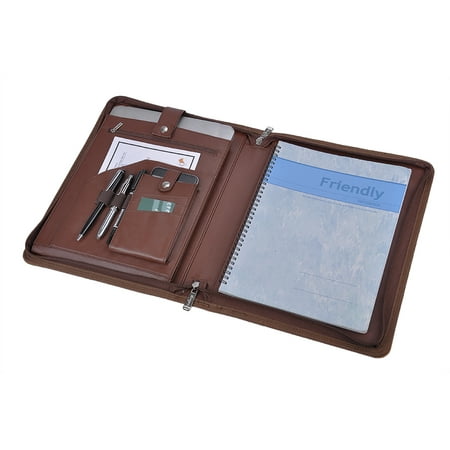 Leather Organizer Laptop Folio Case with Notepad Holder for 12.9 inch iPad