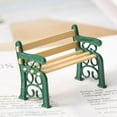 thumbnail image 2 of 1 Pièce Banc de Mini Maison Meuble Miniature Banc de Parc Chaise de Jardin Village Patio Banc (Vert), 2 of 6