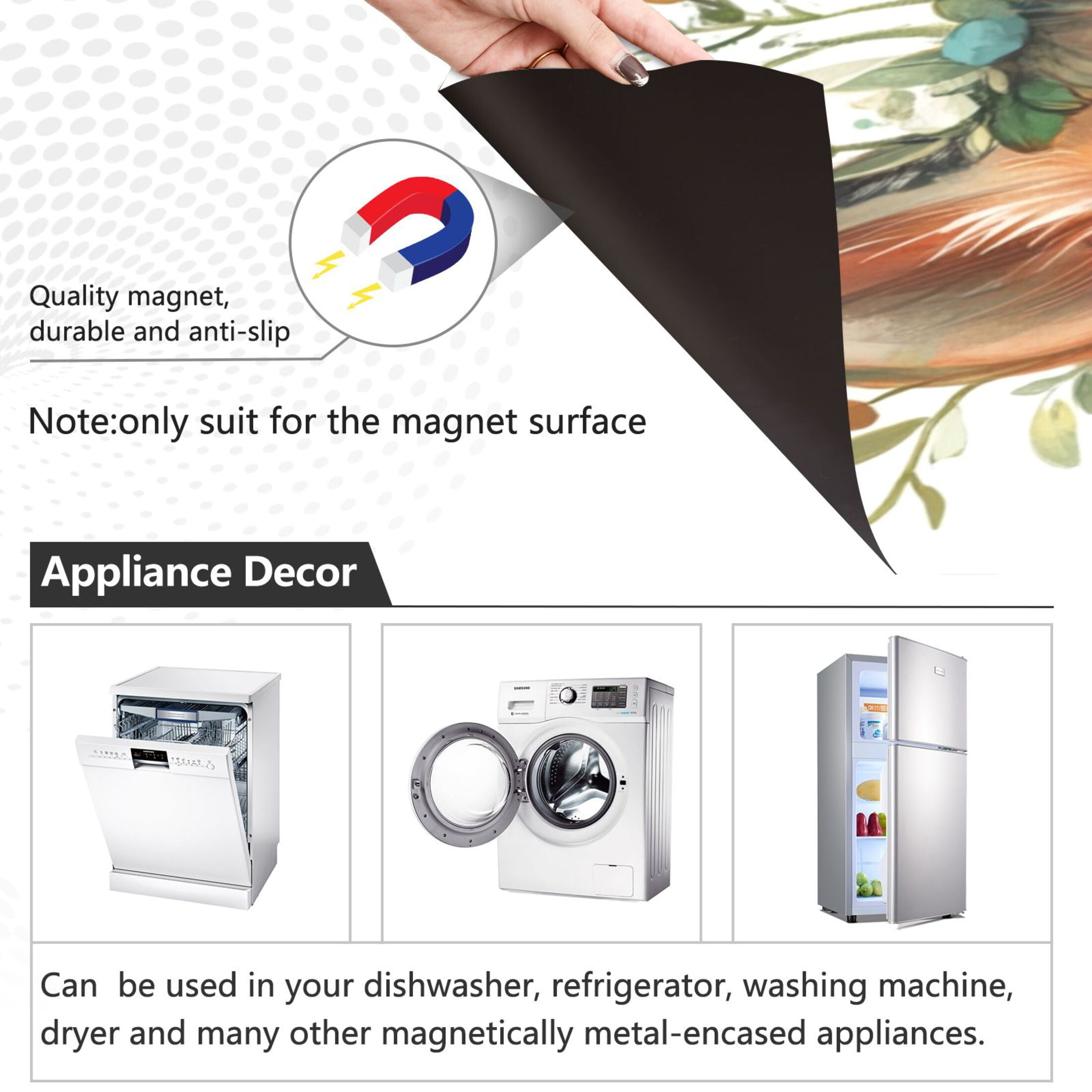 Dishwasher Magnetic Sticker 23x26 Inch Refrigerator Magnetic Sticker Washing Machine Magnetic Sticker Kitchen Panel Magnetic Sticker Home Decor Super Cute Orange Fox