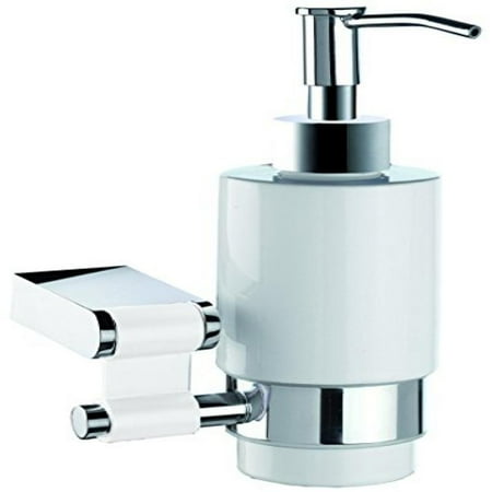 Iris Wall Soap Dispenser Brass Polished Chrome White Ceramic