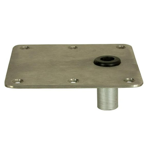 Springfield Marine 1620003 Base Carrée Déportée KingPin 7 x 7 Po avec Bague en Nylon, Acier Inoxydable