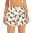 thumbnail image 2 of Pofeuu Cute Sloth Print Women's Athletic Shorts Running Workout Shorts Tummy Control Quick Dry Gym Shorts with Pockets Double layer sports shorts-Medium, 2 of 7