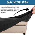 thumbnail image 5 of Ottoman and Sofa Seat Cushion Combined Cover Slipcover Rectangle Sofa Slipcover Fit Length 56'-75' Suitable for L Shaped Seat Cushion Cover Black, 5 of 15