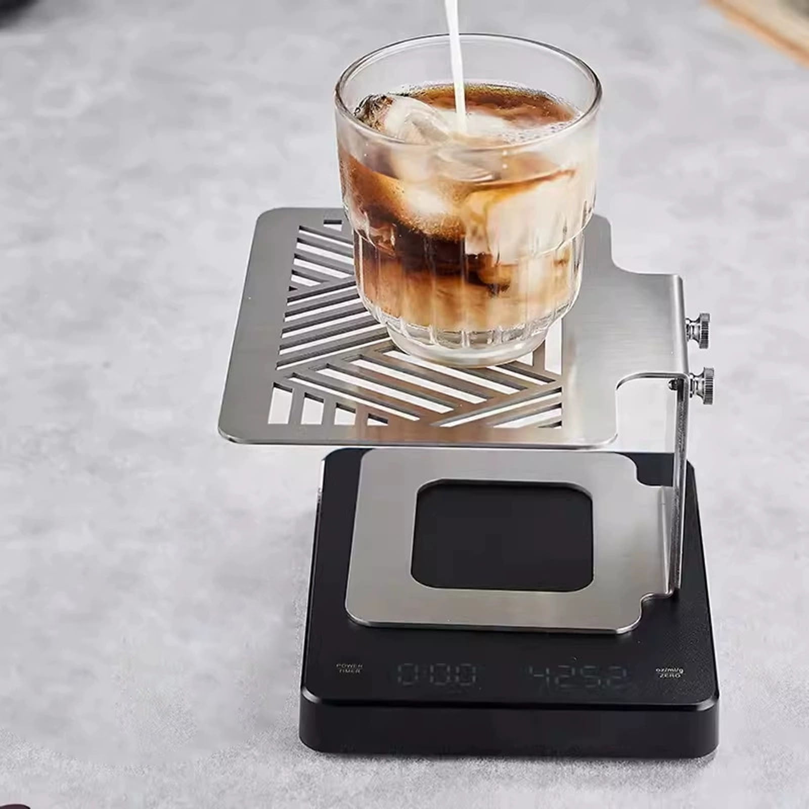 Stainless Steel Coffee Scale Stand Holder Adjustable Height Weighing Rack Frame For Machine Home Bar Use