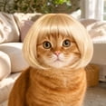 thumbnail image 4 of huayou Pet Bob Wig, Short Hair Costume Headpiece with Adjustable Tie Strap, Synthetic Hair Dress-up Accessory for Small & Medium Dogs and Cats, for Party, Cosplay & Daily Photography Use, 4 of 7