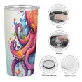 thumbnail image 6 of Colorful Octopus Tumbler Print 20oz Stainless Steel Coffee Cup with Lid & Straw Double Wall Insulated Tumbler, 6 of 8