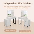 thumbnail image 6 of Modern Vanity Desk with Mirror and LED Lights, Small Makeup Set with Charging Station & Shelves, Dressing Table with Adjustable Cabinet & 3 Drawers Storage for Bedroom, White, 6 of 15