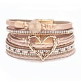 thumbnail image 1 of Pulsera de estilo de moda para mujer, pulsera magnética con diamantes de imitación y cuero artificial de PU suave, 1 of 6