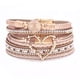 thumbnail image 1 of Pulsera de estilo de moda para mujer, pulsera magnética con diamantes de imitación y cuero artificial de PU suave, 1 of 6