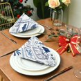 thumbnail image 4 of Iauyy Satin Napkins Set of 1- Blue & White Beach Vacation DIY Printing Decoration Cloth Napkin- Easy Care for Home/Party, 4 of 8