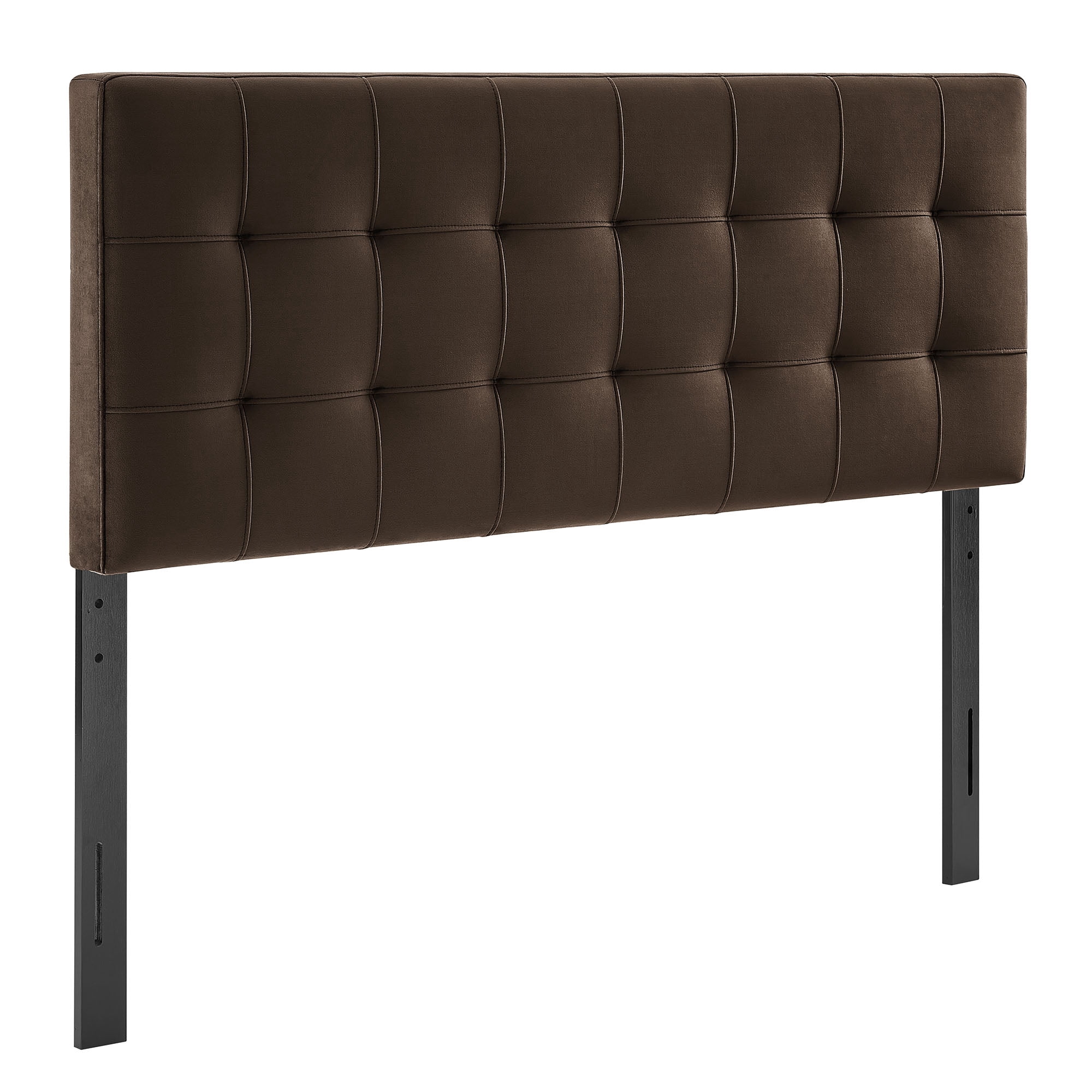 Lily Stain-Resistant Performance Velvet Full Size Headboard in Chocolate Brown