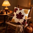 thumbnail image 4 of Thanksgiving Harvest Throw Pillow,Fall Sofa Decor Removable Polyester Cushion Cover with Pumpkin Maple Corn Seasonal Print,Soft Breathable Decorative Pillow for Bedroom Dining Chair, 4 of 8