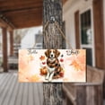 thumbnail image 4 of Hello Fall Brittany Spaniel Scarf Welcome Autumn with Leaves Pumpkins Landscape Wood Sign Brittany Dog Lover Gifts Idea Hanging Wall Home Decor - 00011, 4 of 5