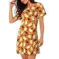 thumbnail image 2 of Fotbe Cute Ghosts Bata de Dormir para Mujer con Estampado, Camisón de Algodón de Manga Corta, Ropa de Dormir Casual, 2 of 6