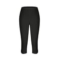 thumbnail image 4 of SDNall Womens Summer High Waisted Solid Color Capris Matching Slim Fitting Yoga Gym Pants, 4 of 9