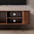 thumbnail image 6 of S-HOME Walnut 47" TV Stand with Sliding Door and Storage Compartment for Living Room Bedroom Office Furniture, 6 of 12