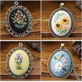 thumbnail image 5 of 4 Packs Embroidery Necklace Kits, Embroidery Pendant Kit Mini Cross Stitch Kit with Hoop, Necklace, Pendant, Stamped Pattern Cloth, Instructions, etc., Embroidery Kits for Adults, 5 of 6