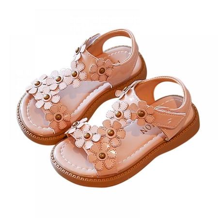 

Linen Purity Summer Fashion Girls Sandals Kids Daisy Design Shoes Elegant Party Princess Shoe Flats Non-slip Baby Beach Sandals