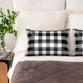 thumbnail image 2 of KLL White And Black Plaid Pattern Silk Pillowcase for Hair and Skin Standard Size 20"X 30" Soft Breathable Pillow Covers for Sleeping, 2 of 7