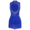 thumbnail image 5 of Xnihocha Women's Figure Skating Dress Sparkly Backless Lyrical Ballet Dance Dress for Competition Royal Blue S, 5 of 7