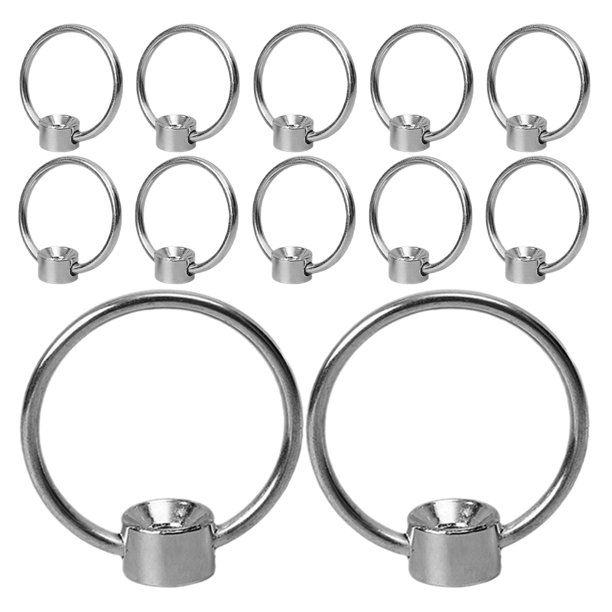 12 tiradores de anillo macizo: construcción robusta que proporciona un agarre seguro Anillas metálicas para tablas de cortar, cajones y armarios