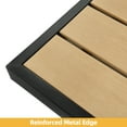 thumbnail image 2 of DWVO Patio Dining Table 59.1" x 34.3" Outdoor Furniture Wood Metal Rectangular Table, Brown, 2 of 8