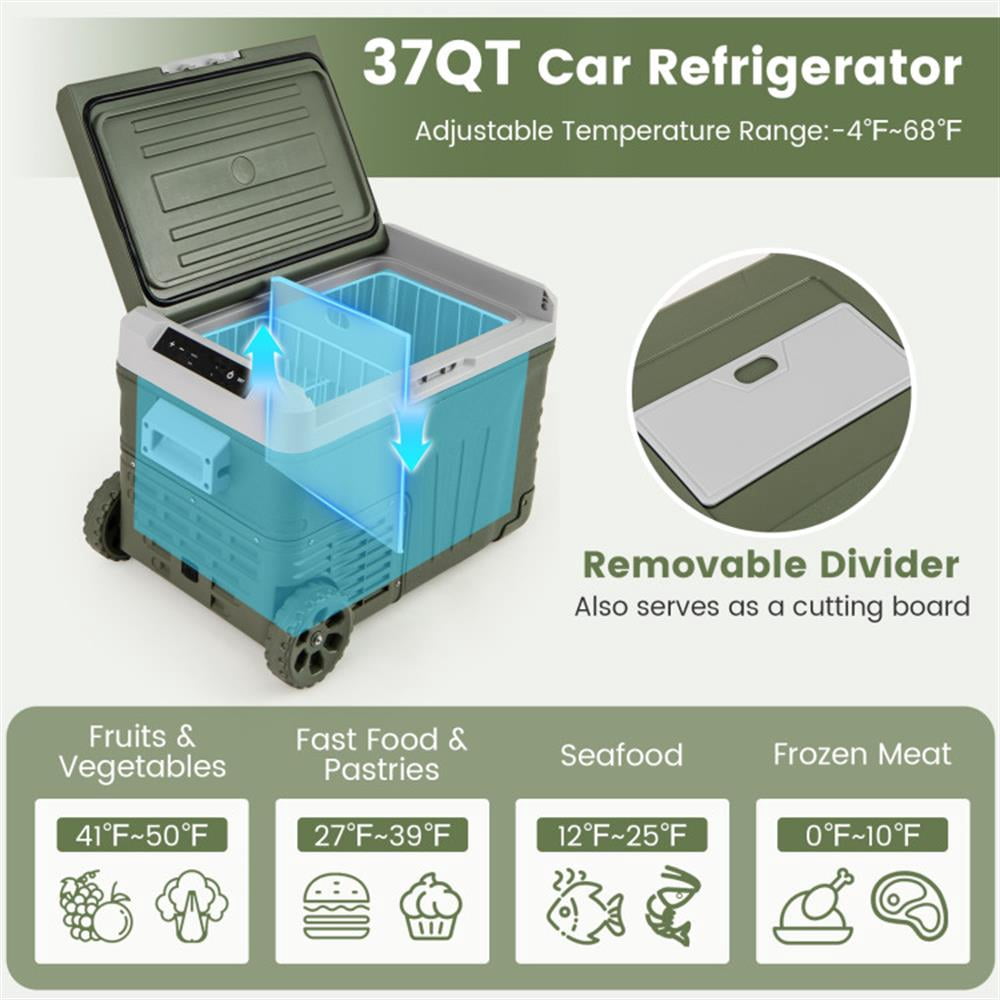 Topcobe 12 Volt Car Refrigerator Portable Car Fridge with Adjustable Range-35L, Outdoor Camping Equipment for Travel, Picnic, Party