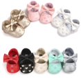 thumbnail image 6 of Baby Girls Mary Jane Flats with Bownot Non Slip Soft Sole PU Leather Newborn Infant Toddler First Walker Cirb Dress Shoes 0-18M, 6 of 6