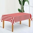 thumbnail image 4 of LYCAQL Stripe Indoor Outdoor Tabletop Collection Stain Resistant Waterproof 54x108 Rectangle Tablecloth Nautical Red Tablecloth Table Flag Party Decoration, 4 of 9