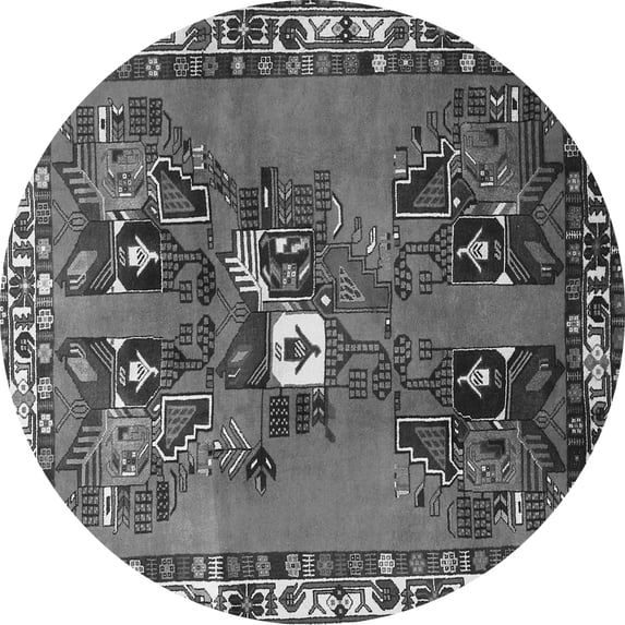 Ahgly Company Indoor Round Persian Gray Traditional Area Rugs, 3' Round